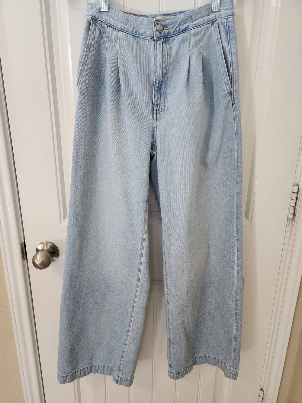 Madewell The Harlow Wide Leg Trouser Jeans Size 24 Light Wash High Rise - Picture 2 of 13